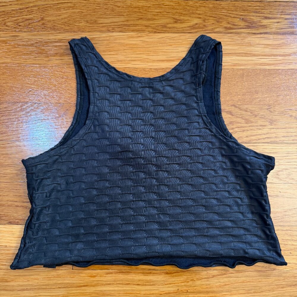 Booty By Brabants Croco Skin Seamless Stretchy Crop Top in Black - One Size - Picture 4 of 6
